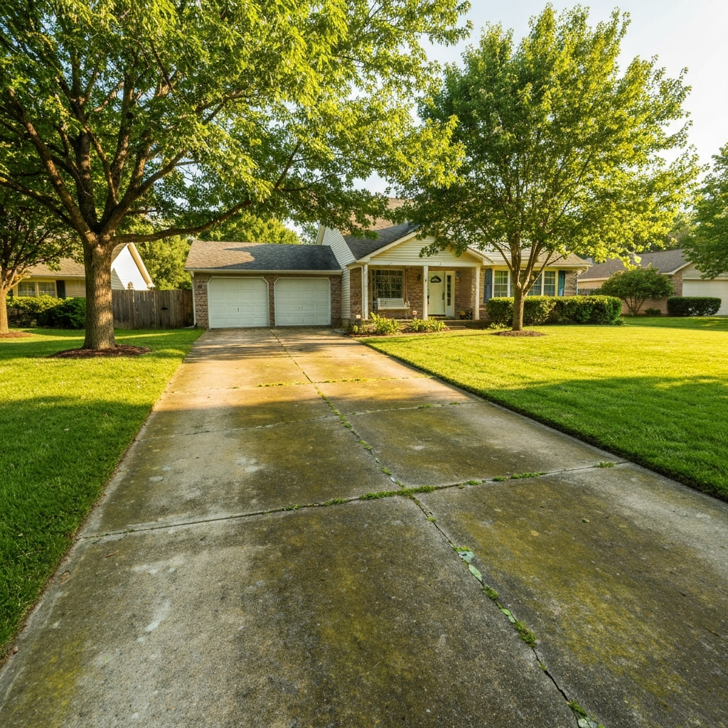Concrete Driveway Cleaning Before