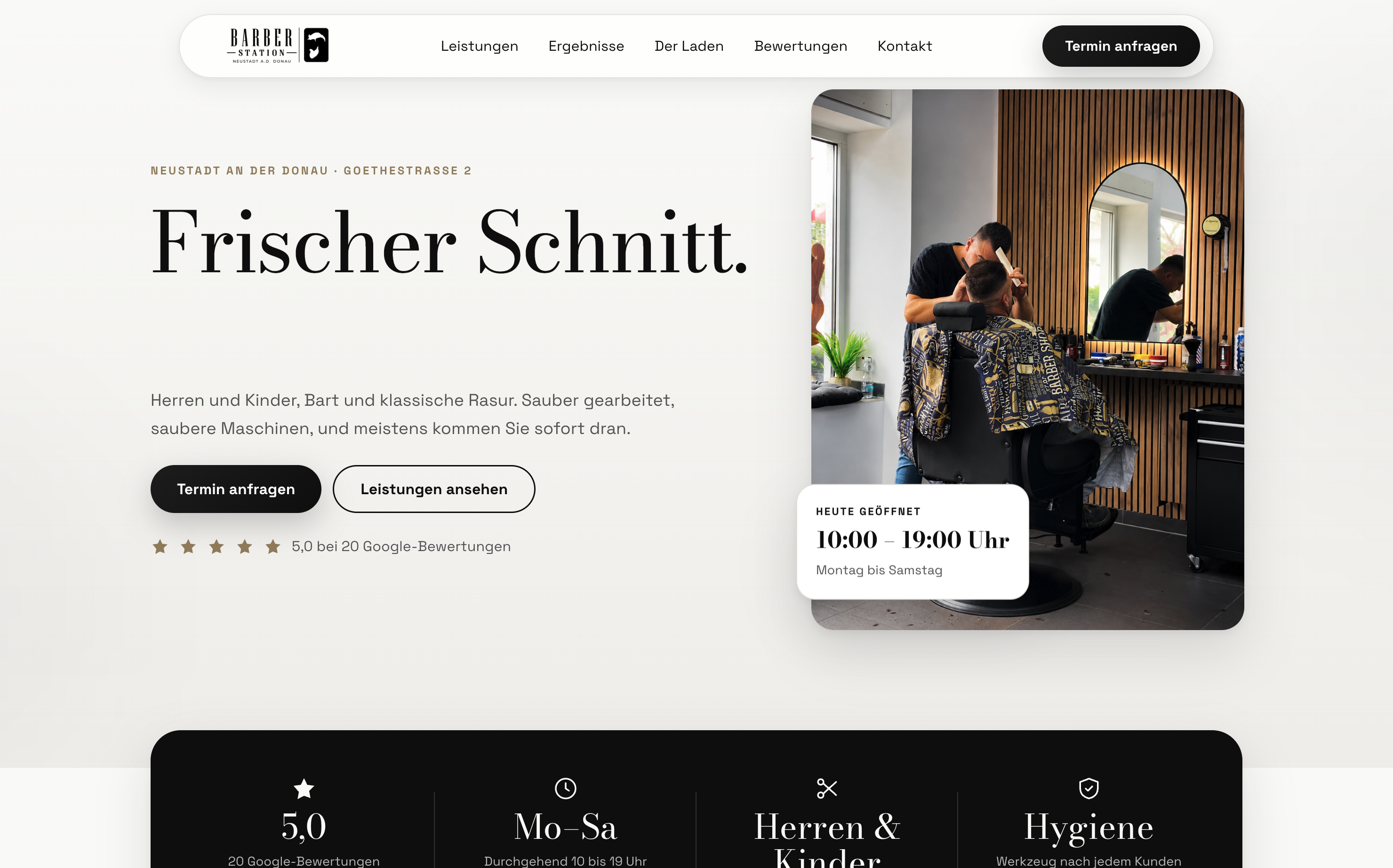 BARBER STATION – Website | WOUWEB Webdesign