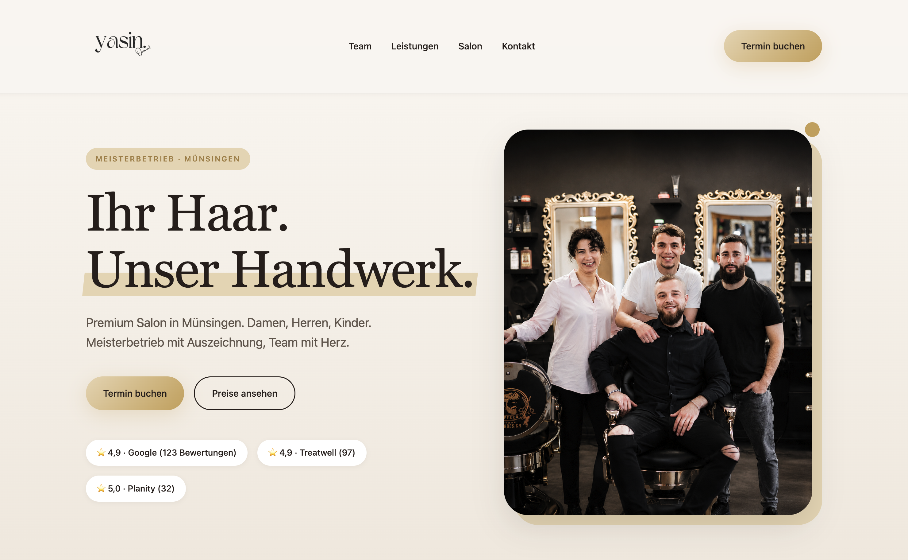 YASIN OMEIRAT PREMIUM SALON – Website | WOUWEB Webdesign