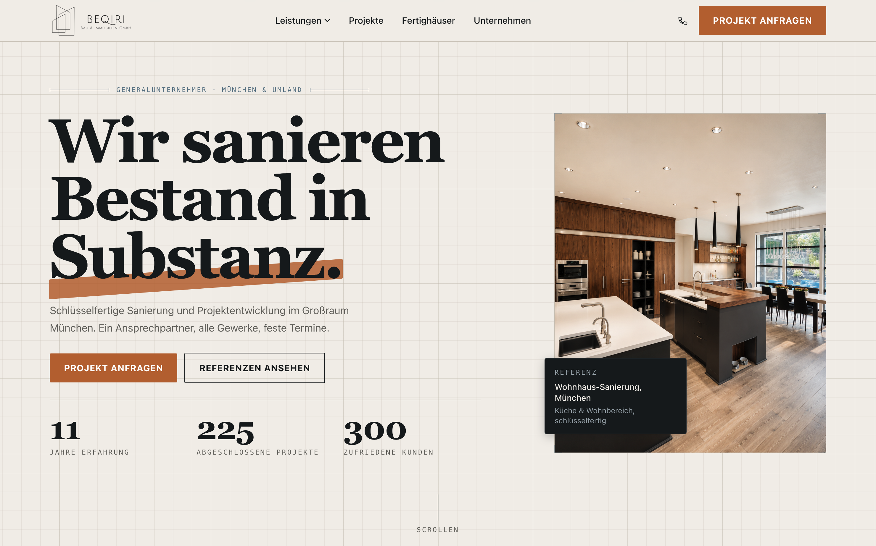 BEQIRI BAU & IMMOBILIEN – Website | WOUWEB Webdesign