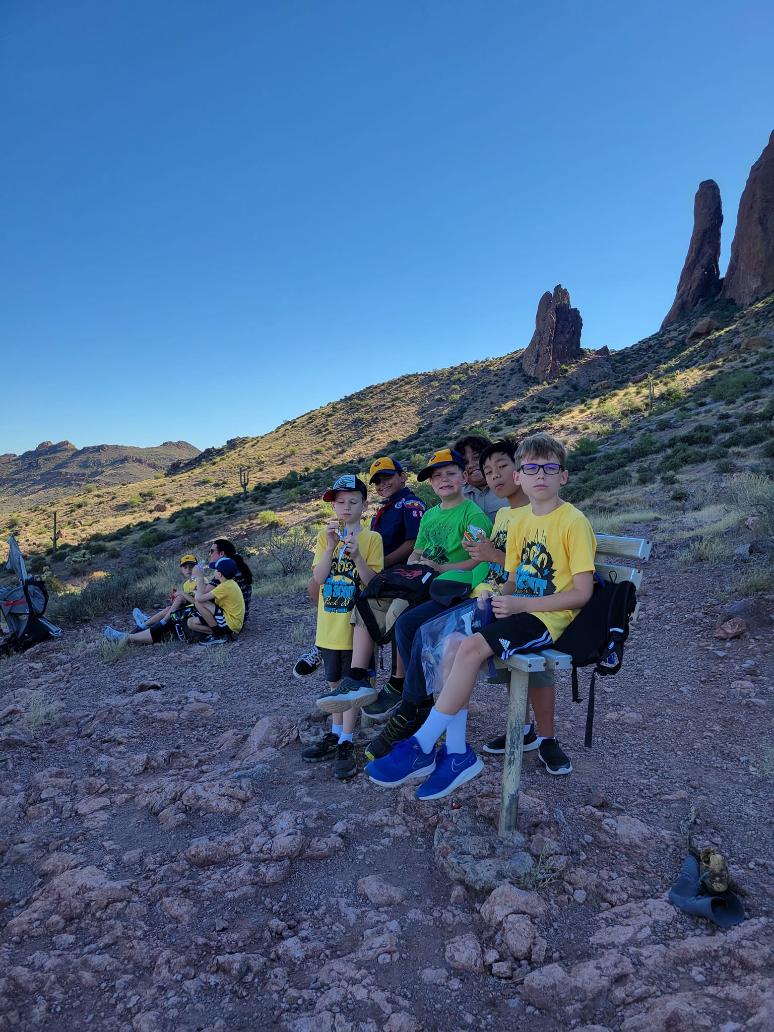 Pack 88 Cub Scouts hiking outdoors in Arizona desert landscape