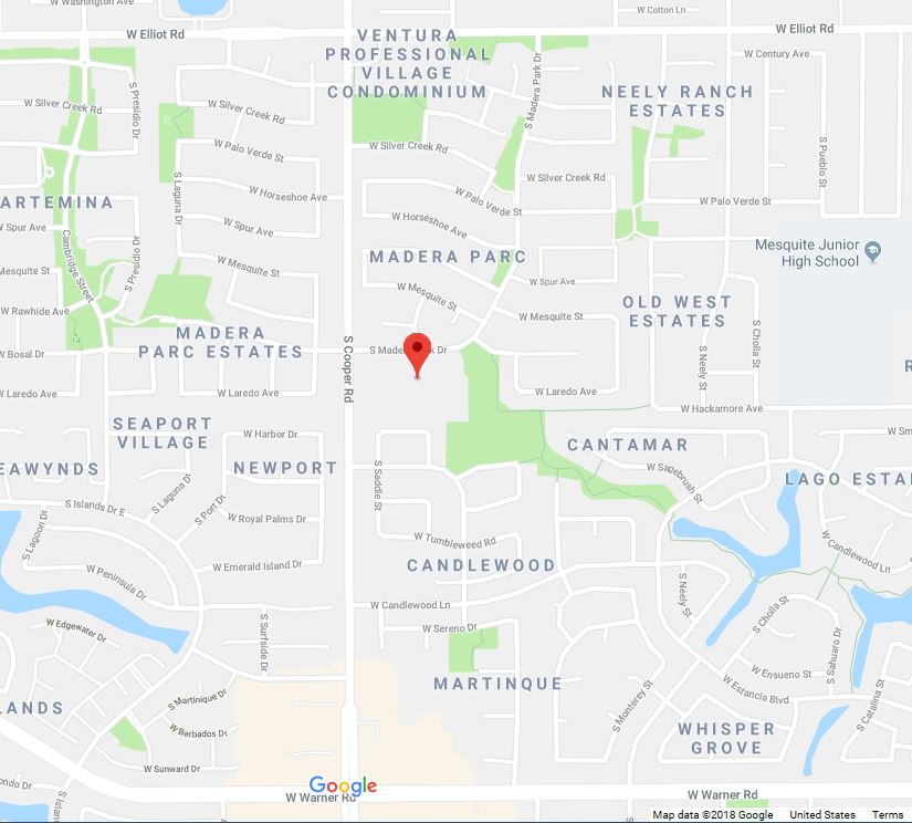 Map Location of First United Methodist Church of Gilbert at 331 S Cooper Road Gilbert AZ
