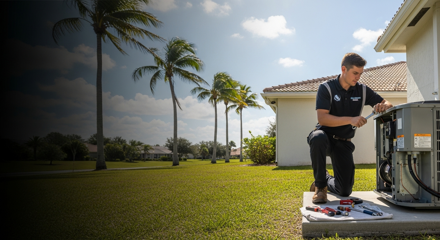 HVAC technician working in Florida