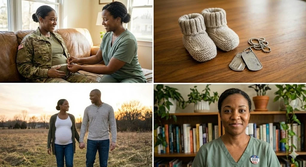 Military family collage