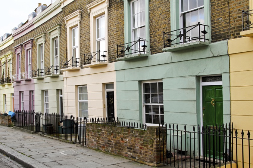 London townhouses background