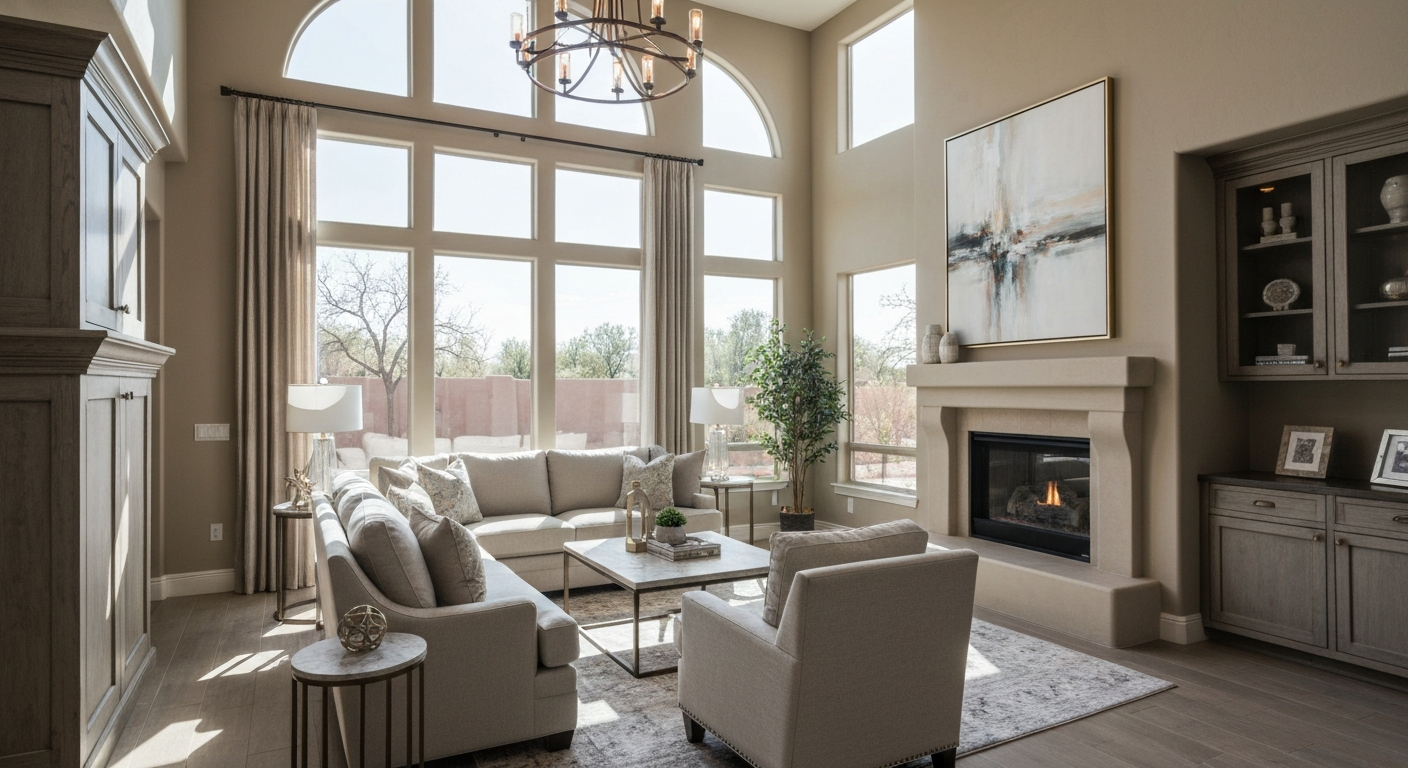 Warm elegant New Mexico home interior