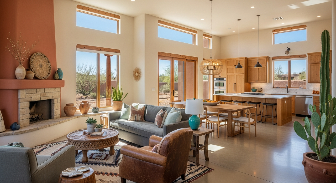 Beautifully renovated modern Southwestern home interior