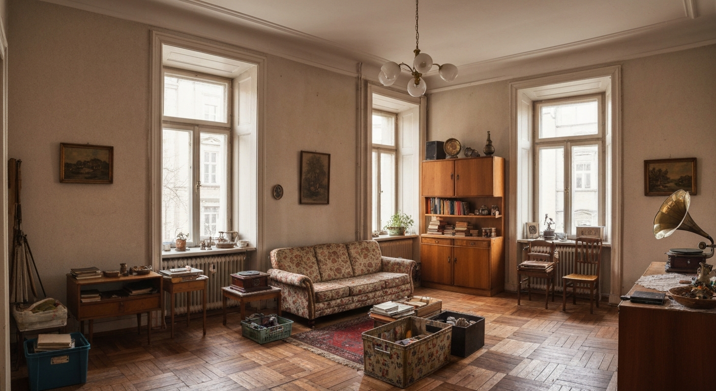 Volle Altbauwohnung in Berlin vor der Haushaltsauflösung – Wohnungsgröße und Hausrat