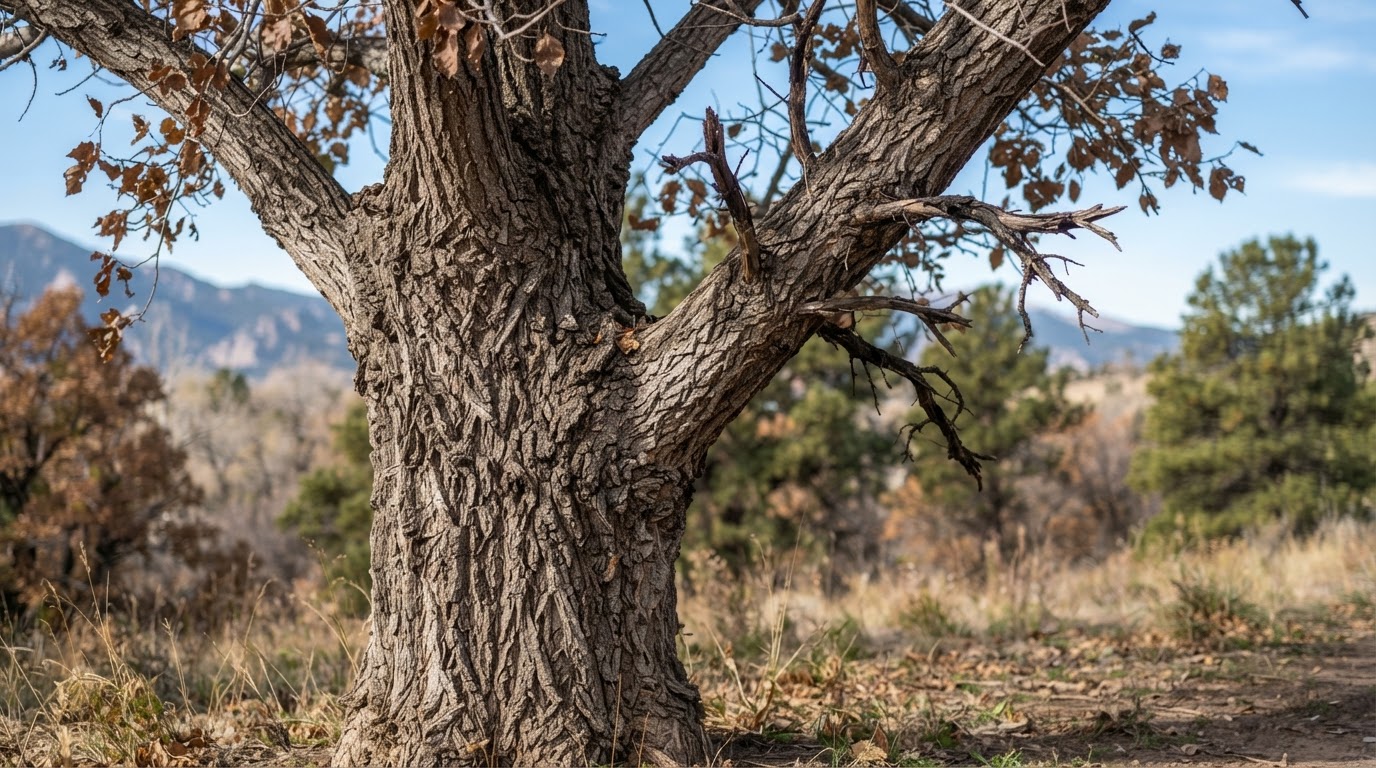 Mature Denver tree showing branch structure and bark condition an arborist evaluates