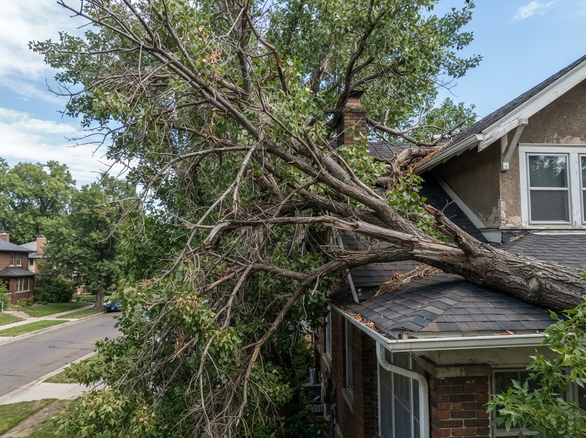 Mature Denver tree with visible branch structure for pruning