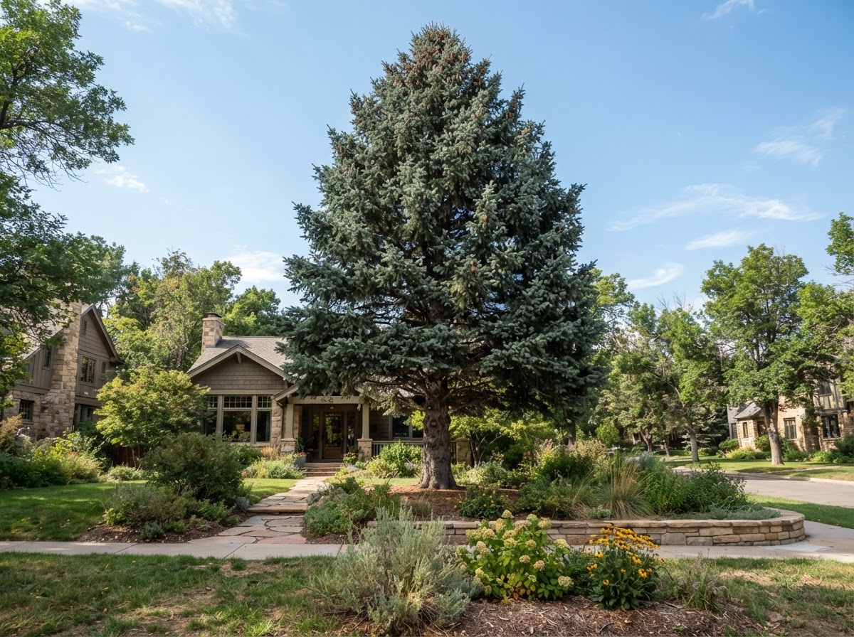 Certified arborist evaluating a tree in Denver, Colorado