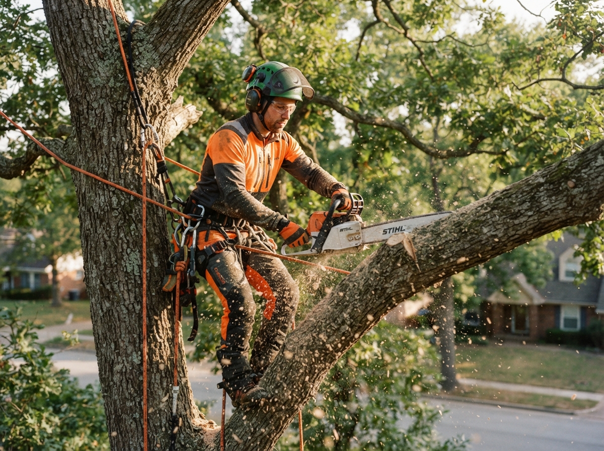 Certified arborist performing tree removal in Denver