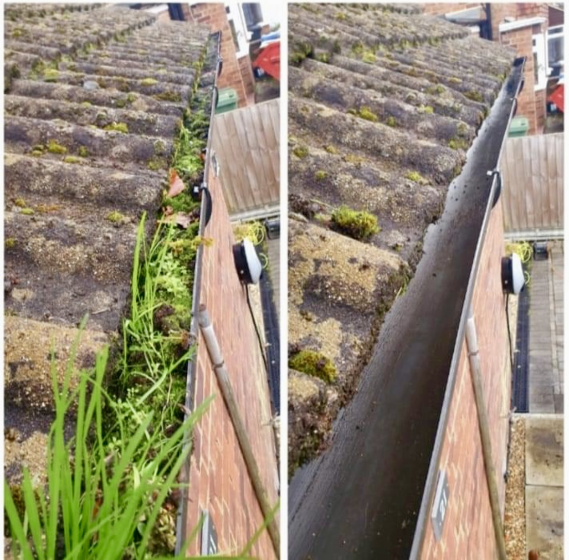 Professional exterior cleaning results showing before and after transformations for project 9
