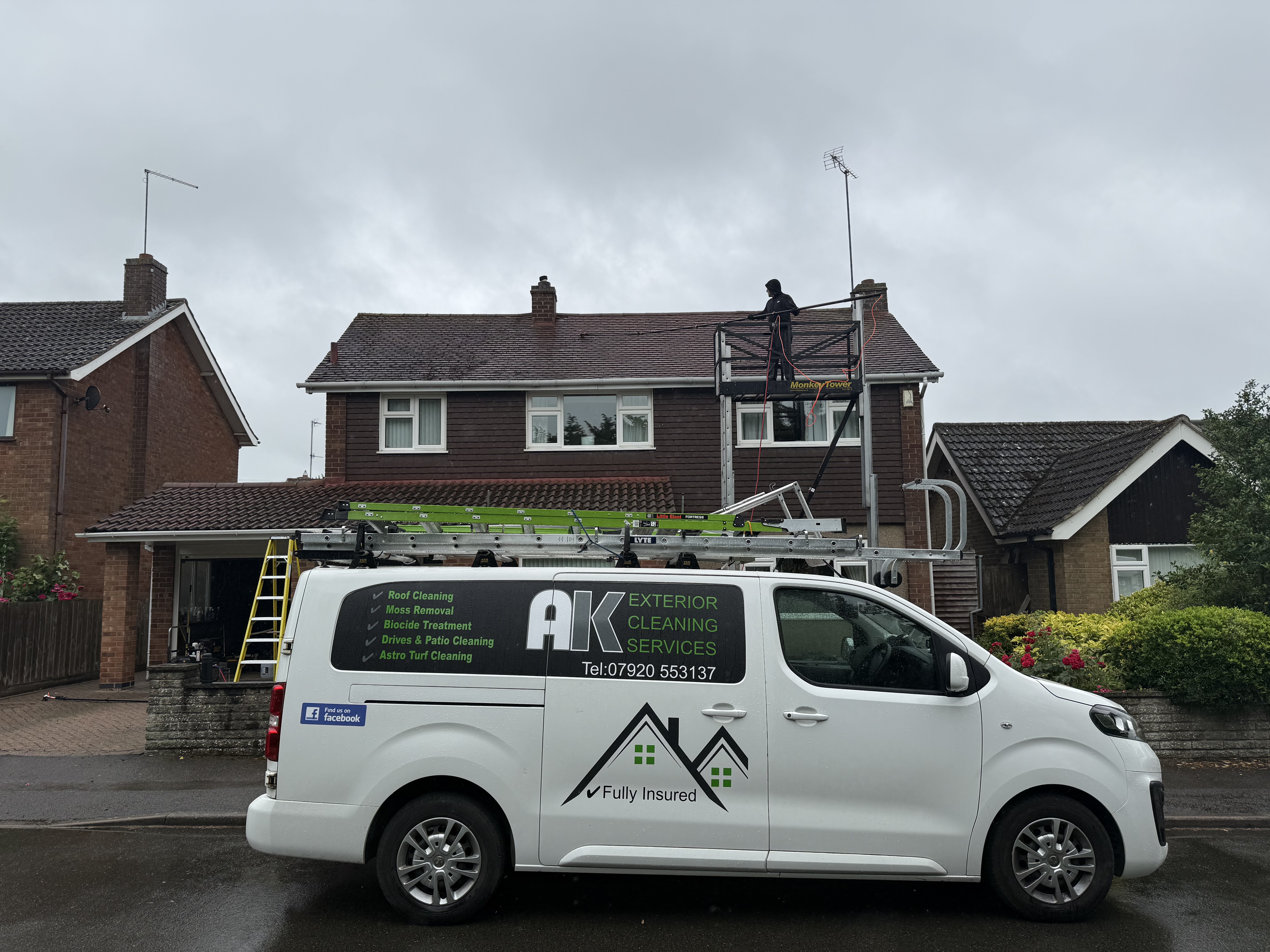 Professional exterior cleaning results showing before and after transformations for project 5