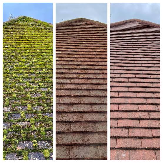 Professional exterior cleaning results showing before and after transformations for project 7