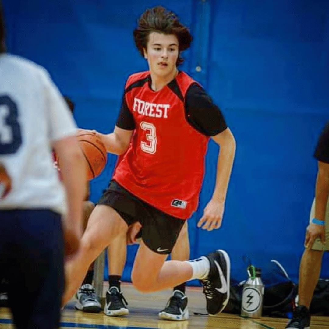 Cash playing basketball