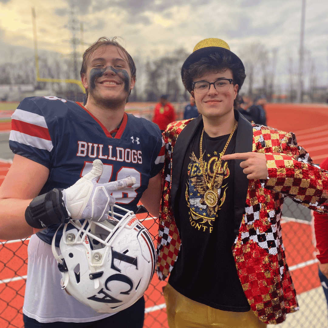 Cash with football player friend