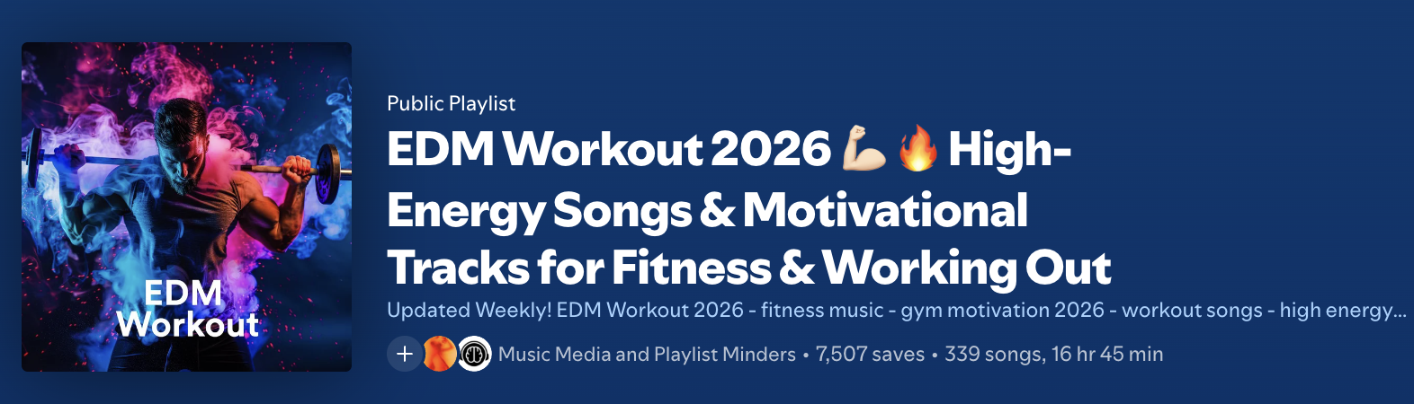 EDM Workout 2026 💪 🔥 — Spotify playlist placement