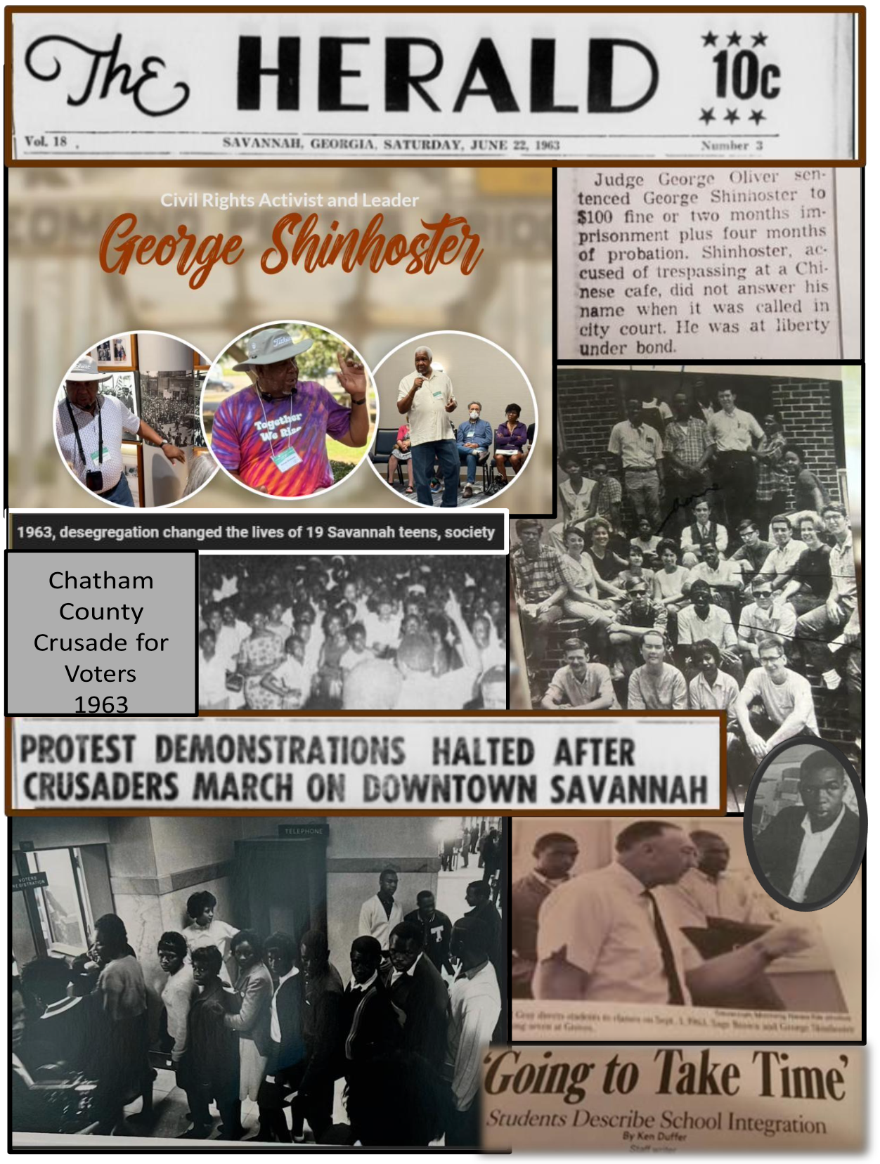 George Shinhoster Civil Rights Archival Records and Newspaper Clippings