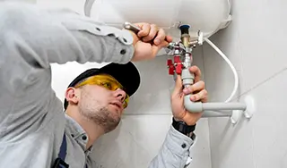 Plumber at work