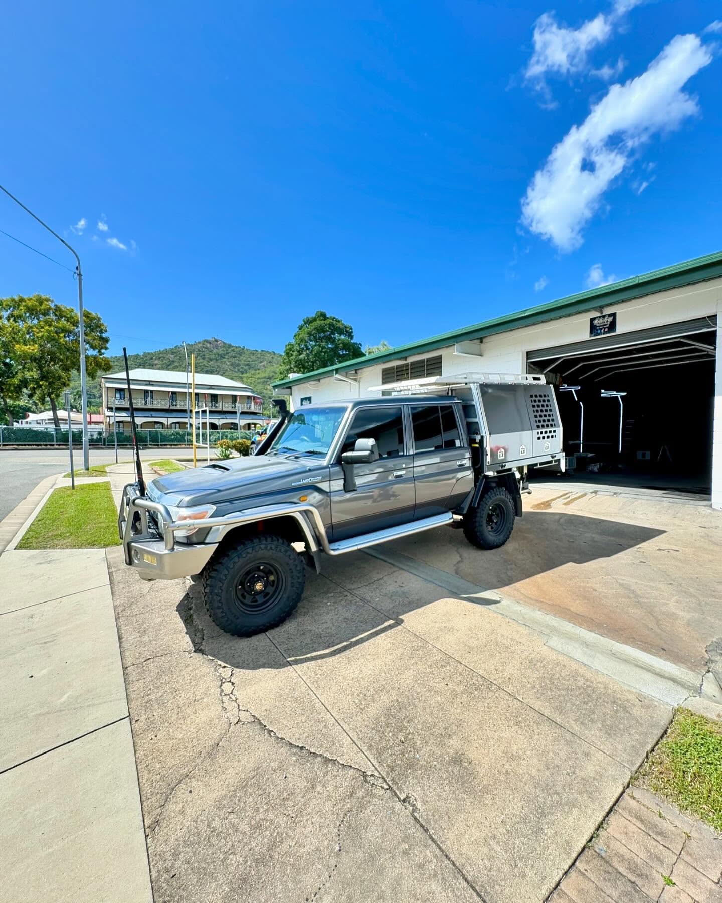 Grey Toyota Landcruiser dual cab wrapped by Master Wraps Townsville