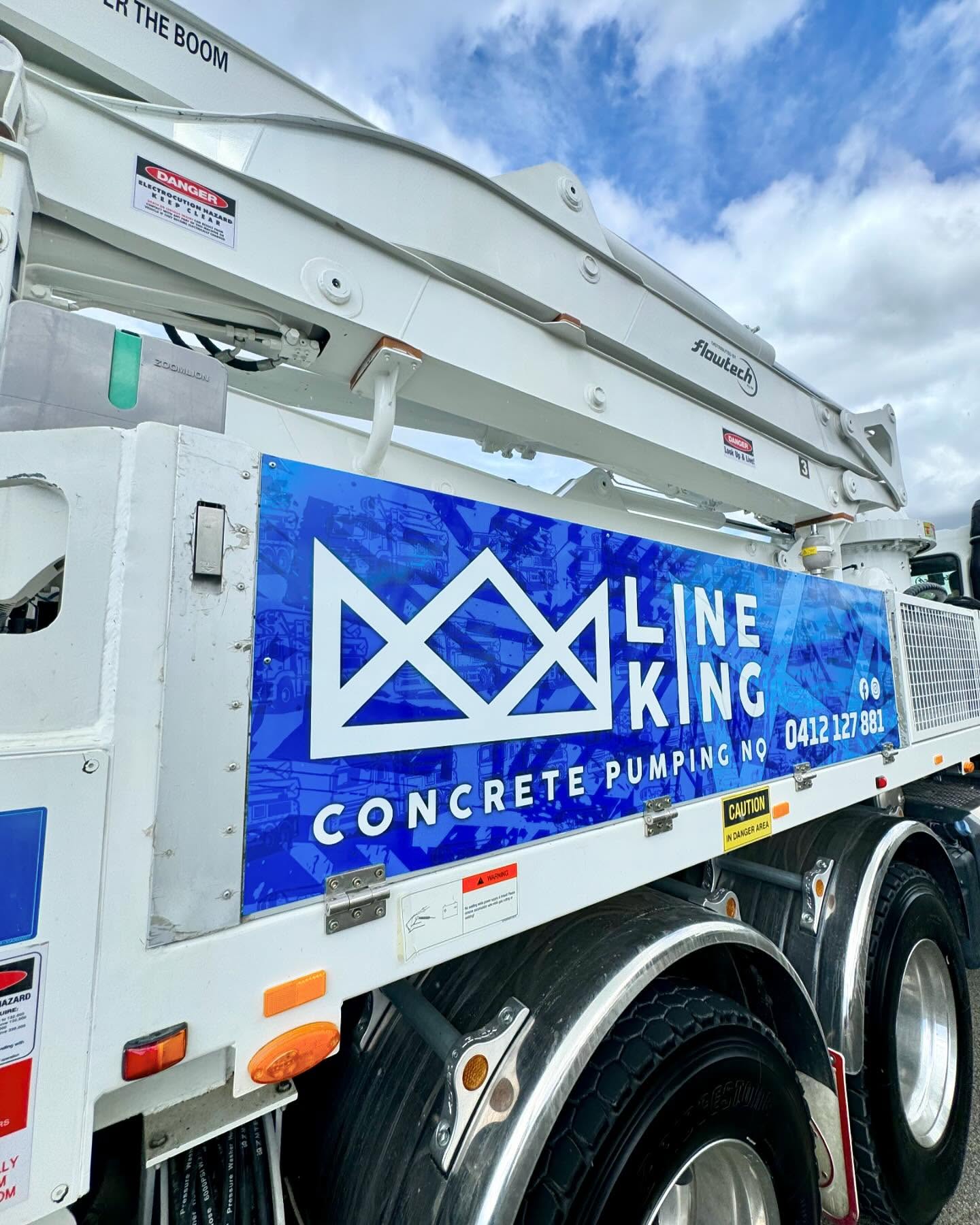 Line King Concrete Pumping truck side wrap by Master Wraps Townsville