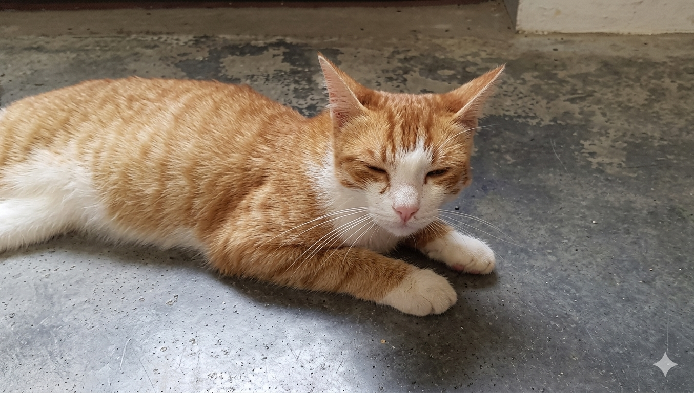 Luna relaxing in the cattery