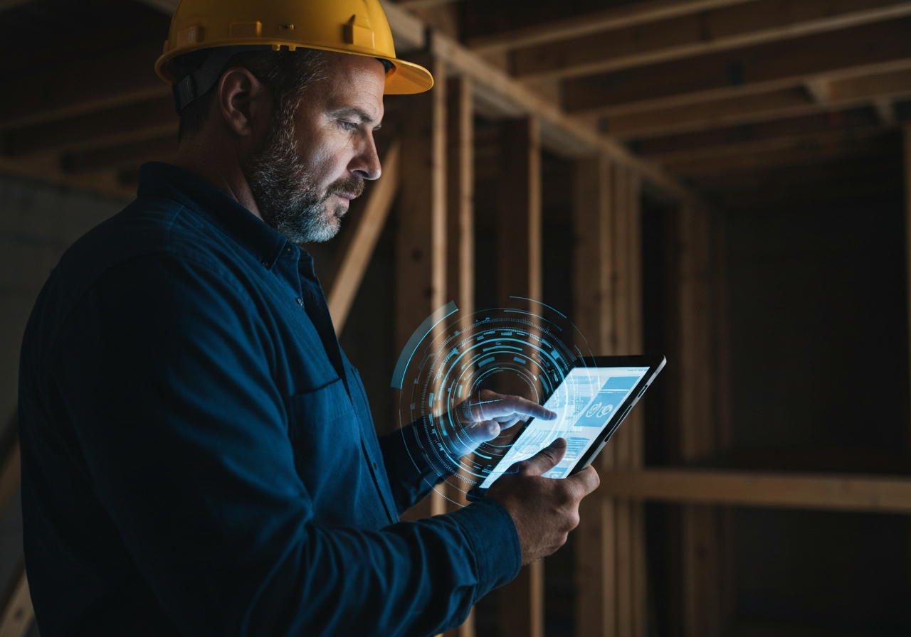 Home Inspector working