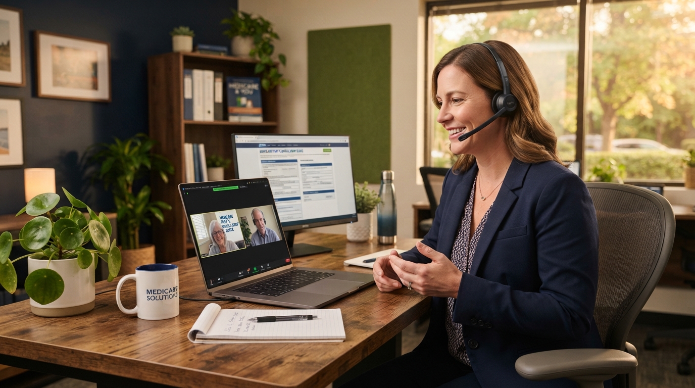 Medicare agent on an onboarding video call with APEX System implementation team