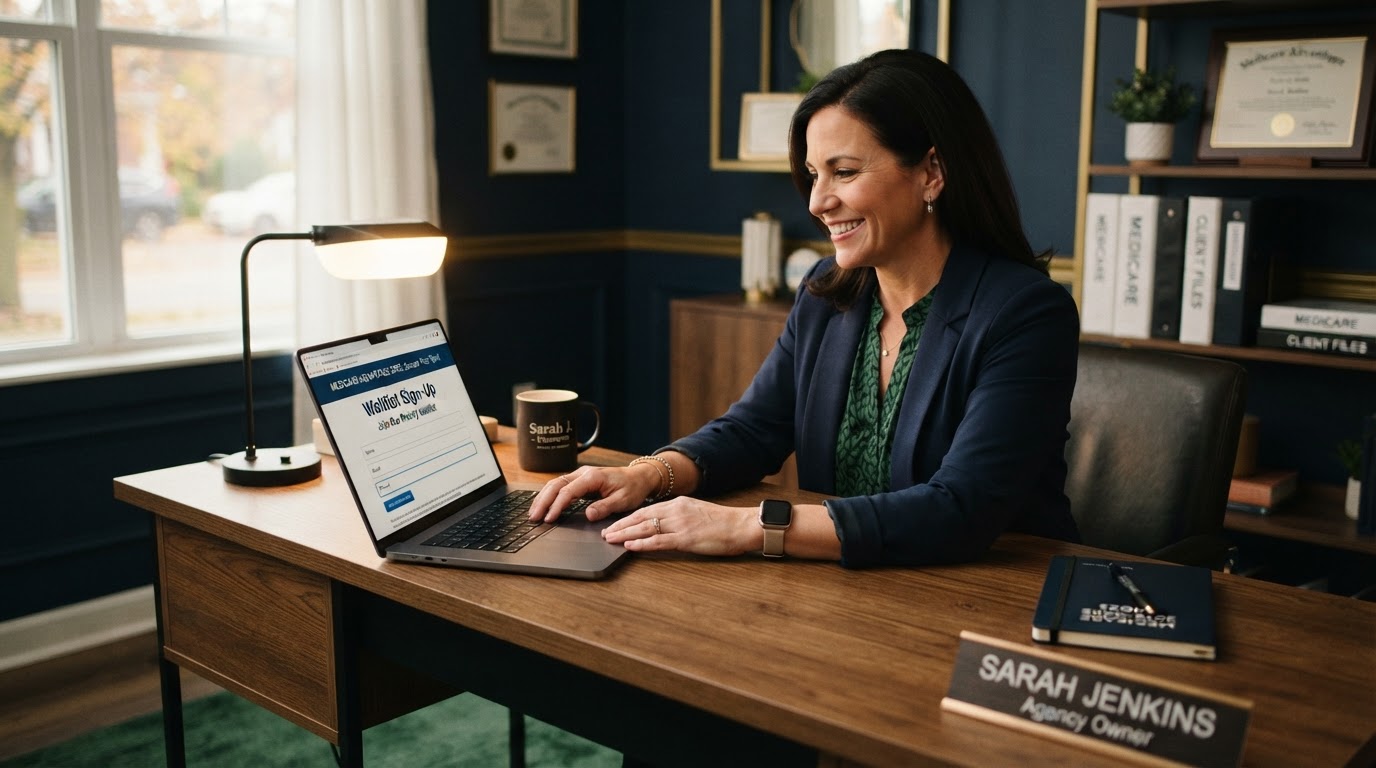 Medicare agency owner signing up on the APEX System waitlist form