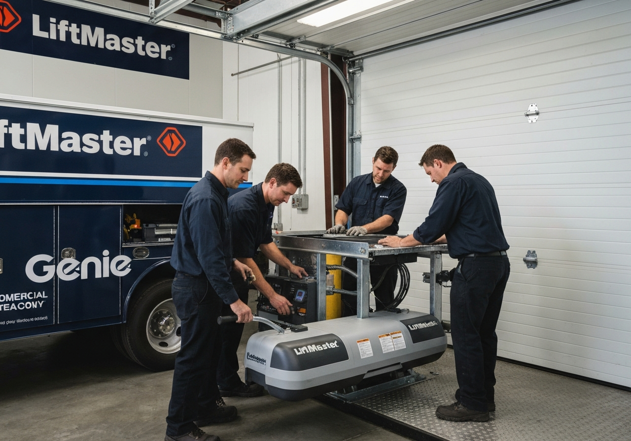LiftMaster and Genie commercial garage door operators serviced
