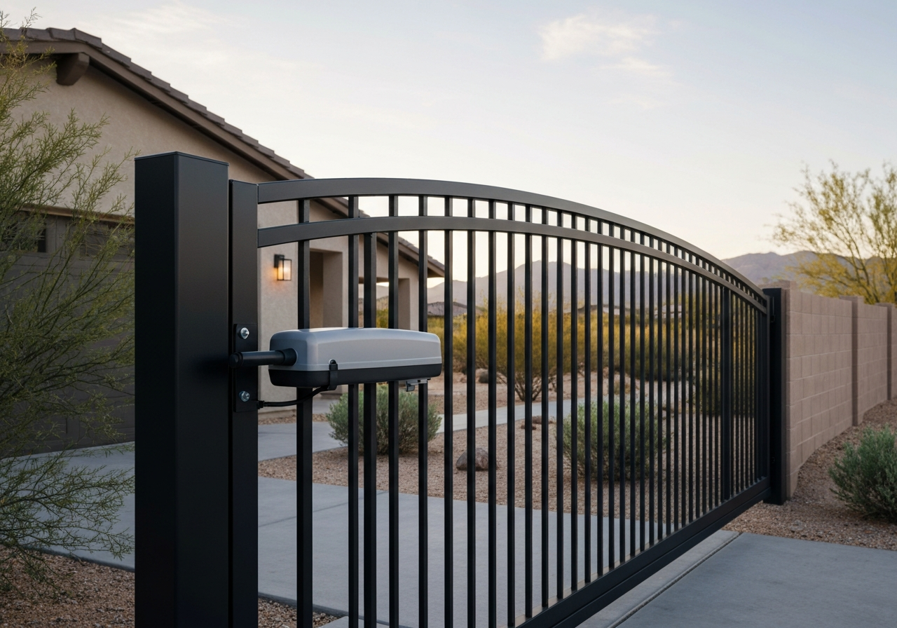 Residential driveway gate opener installation
