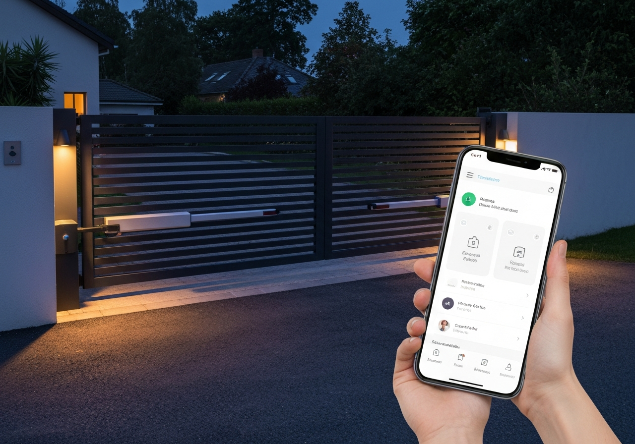 Smart gate operator controlled via smartphone app