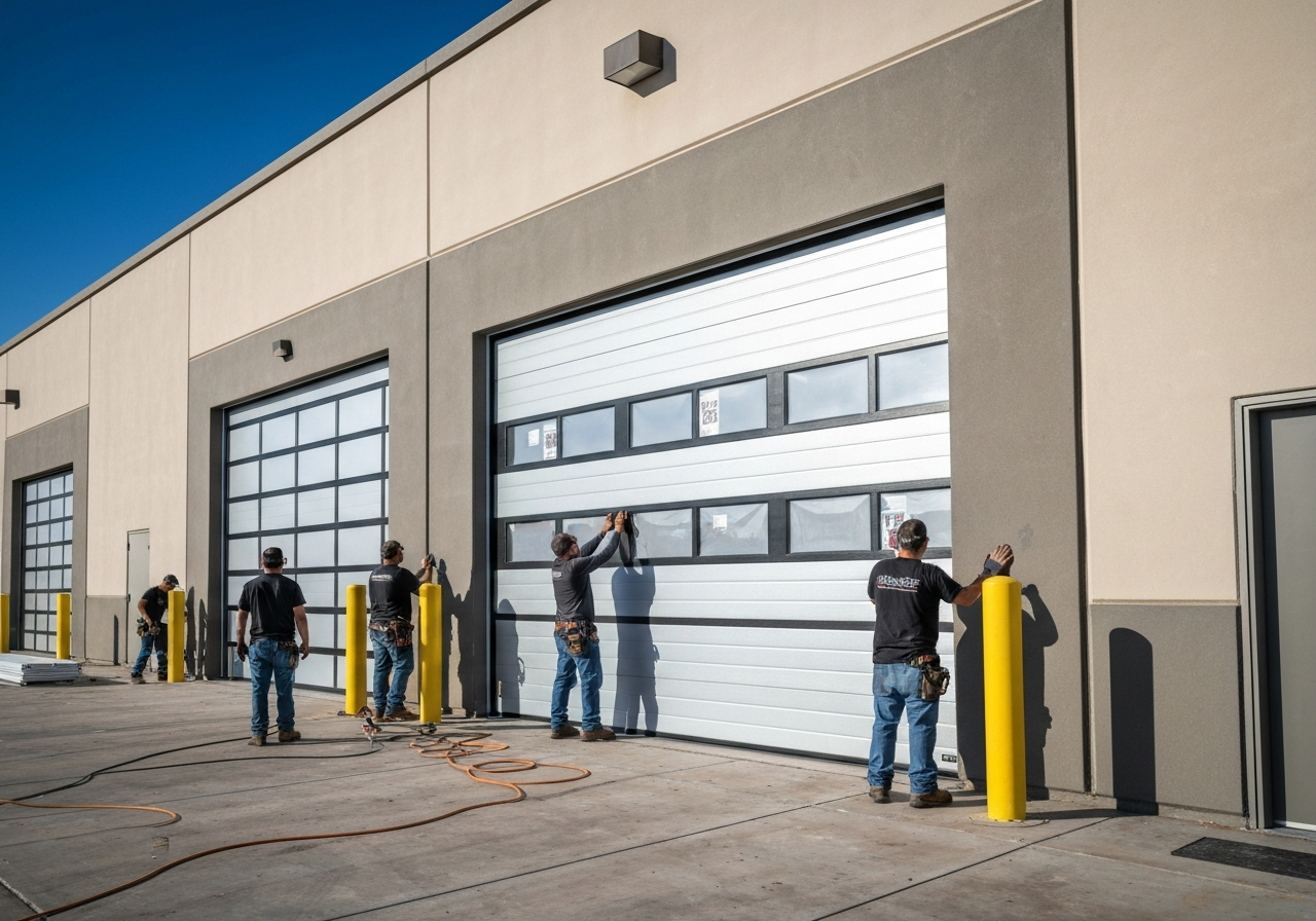 Commercial overhead garage door installation