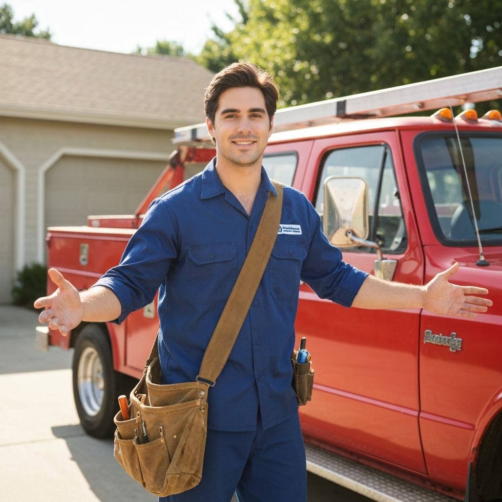 Technician arriving at a job