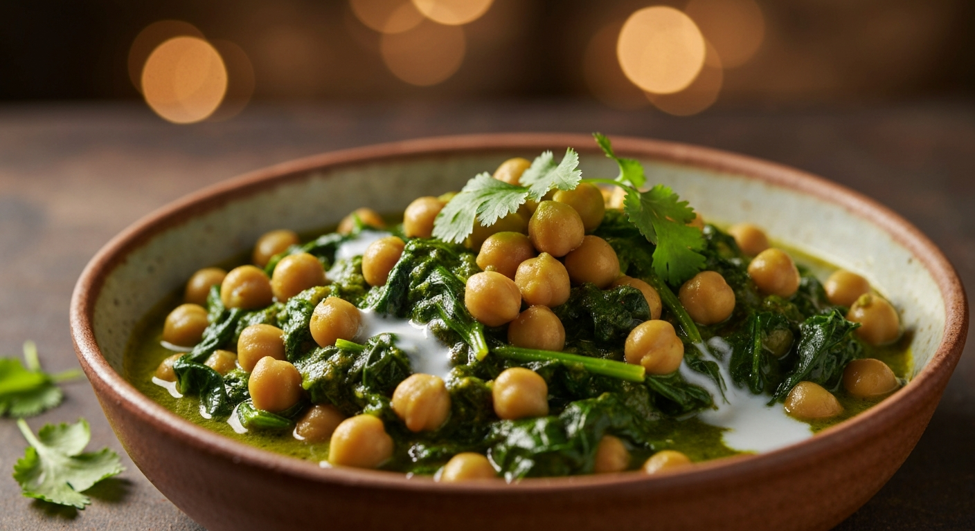 Vegetarian Chickpea and Spinach Curry