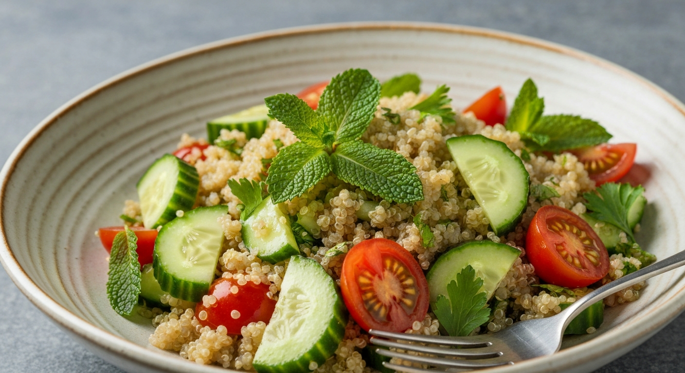 Mediterranean Quinoa and Cucumber Salad