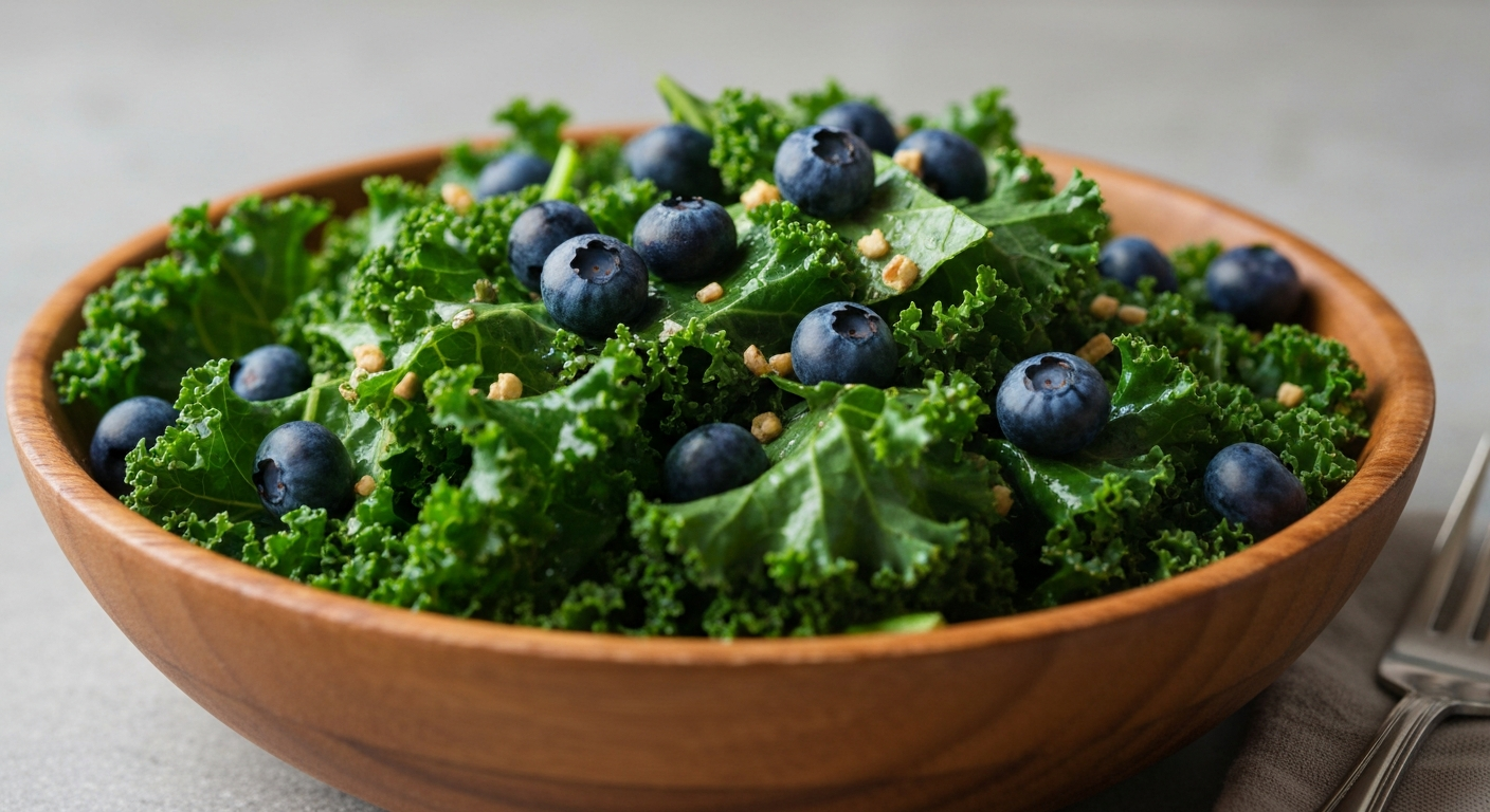 Anti-Aging Kale and Blueberry Salad