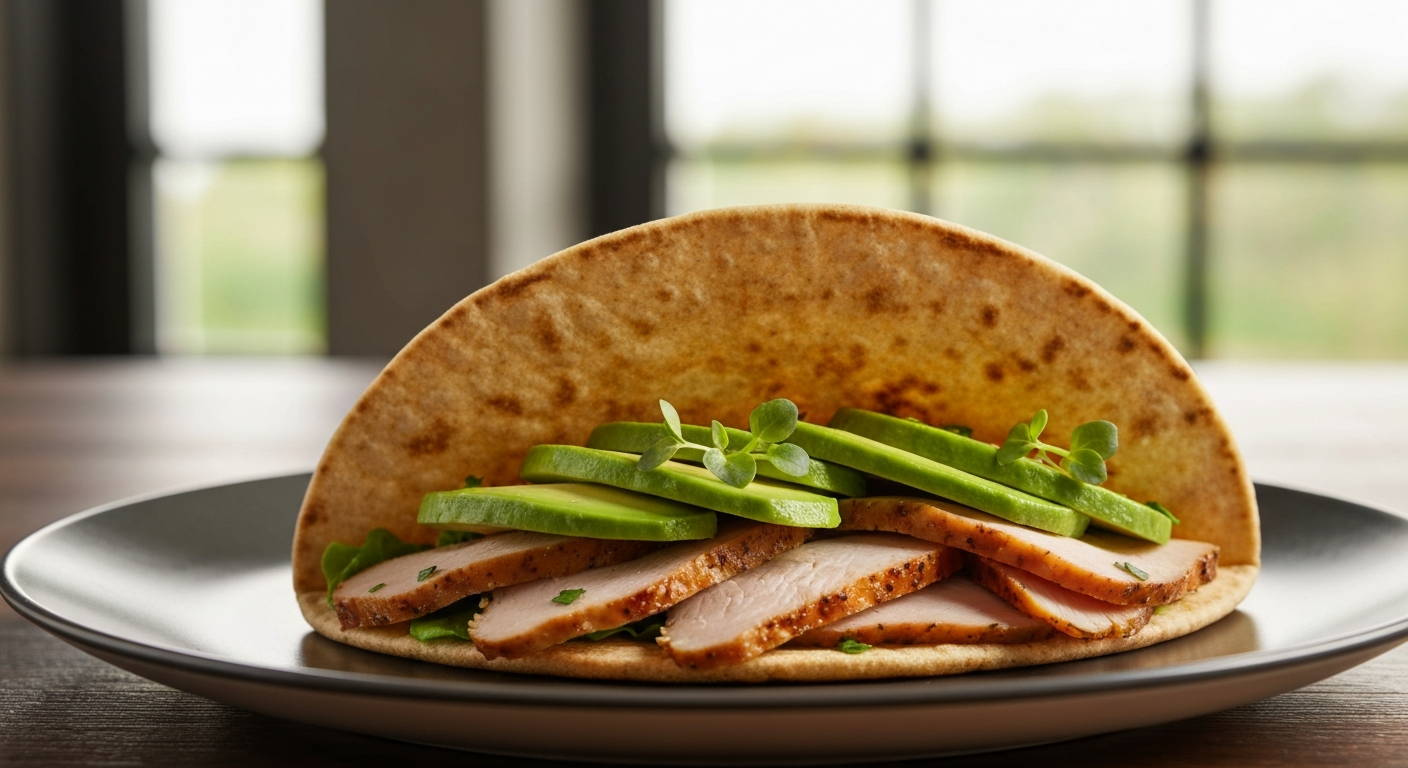 Low-Sodium Turkey and Avocado Pita