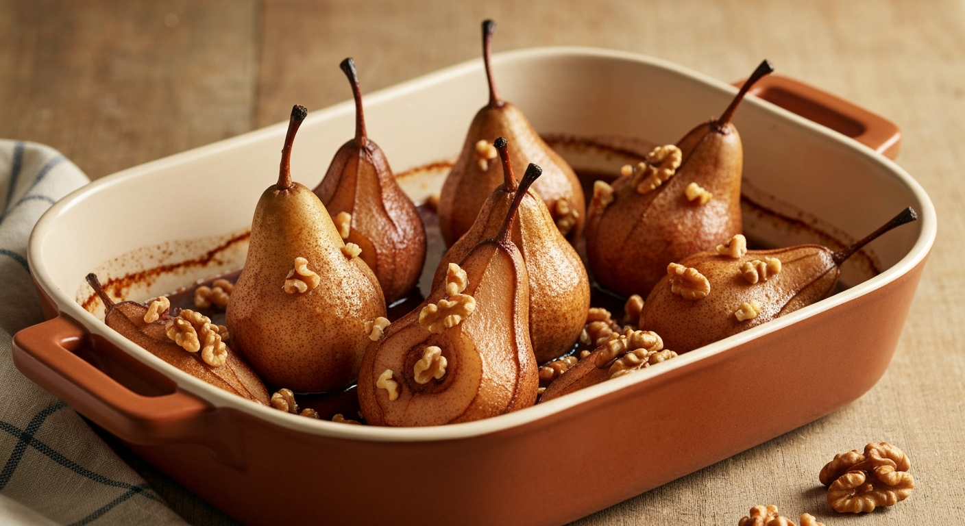 Baked Cinnamon Pears with Walnuts
