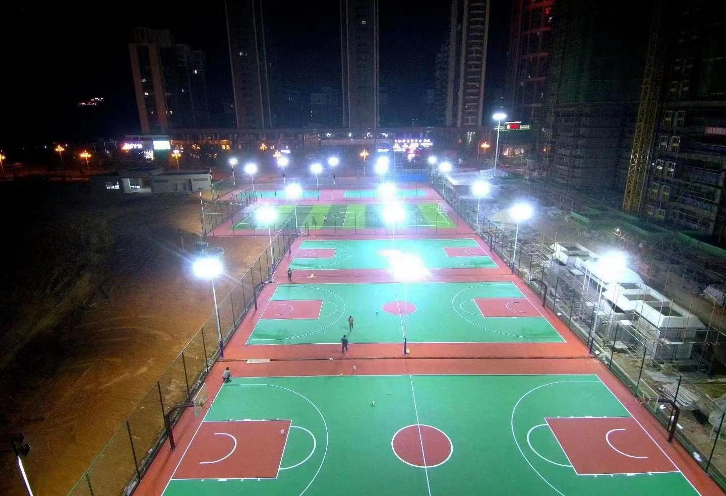 Floodlight sports court lighting