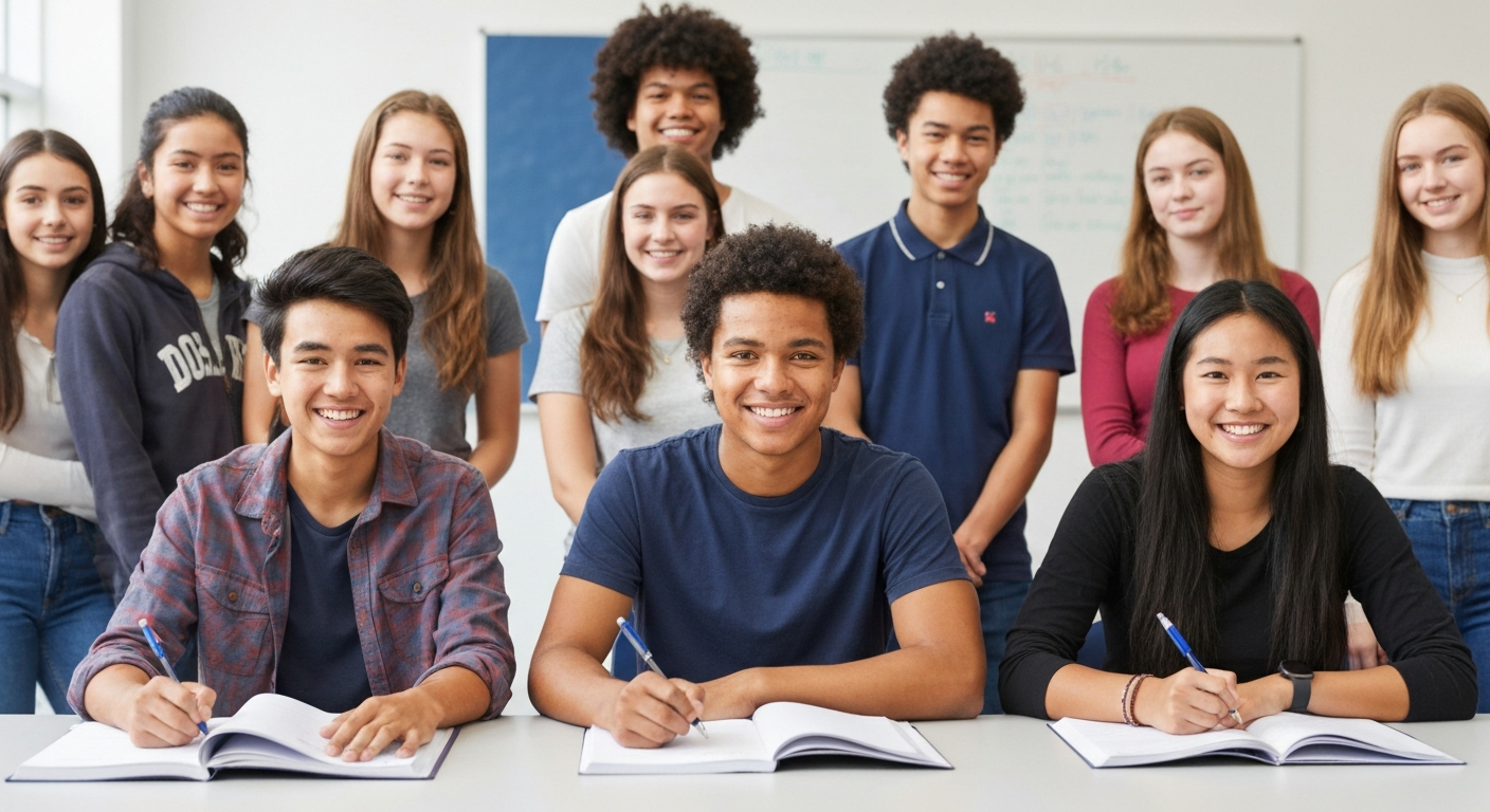 Étudiants célébrant leur réussite