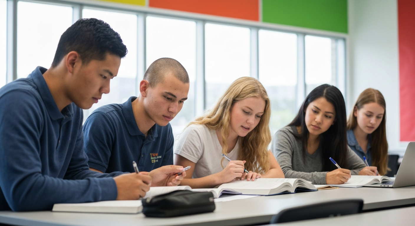 Étudiants en préparation d'examen
