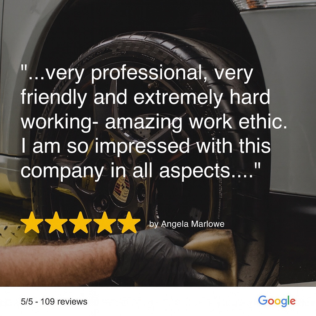 Google review by Angela Marlowe - 5 stars, very professional and extremely hard working