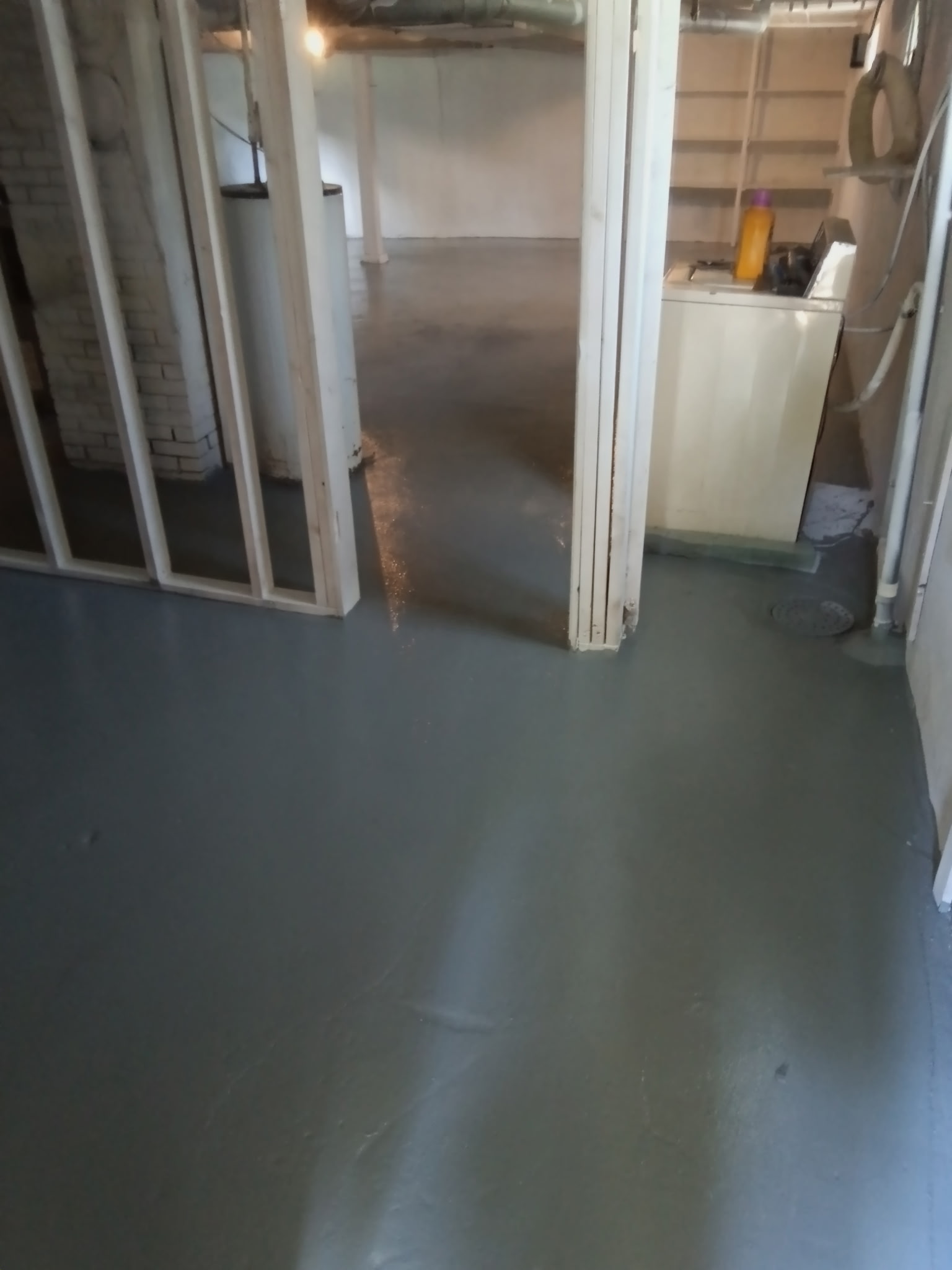 Basement entry framing and utility area restoration in South Central