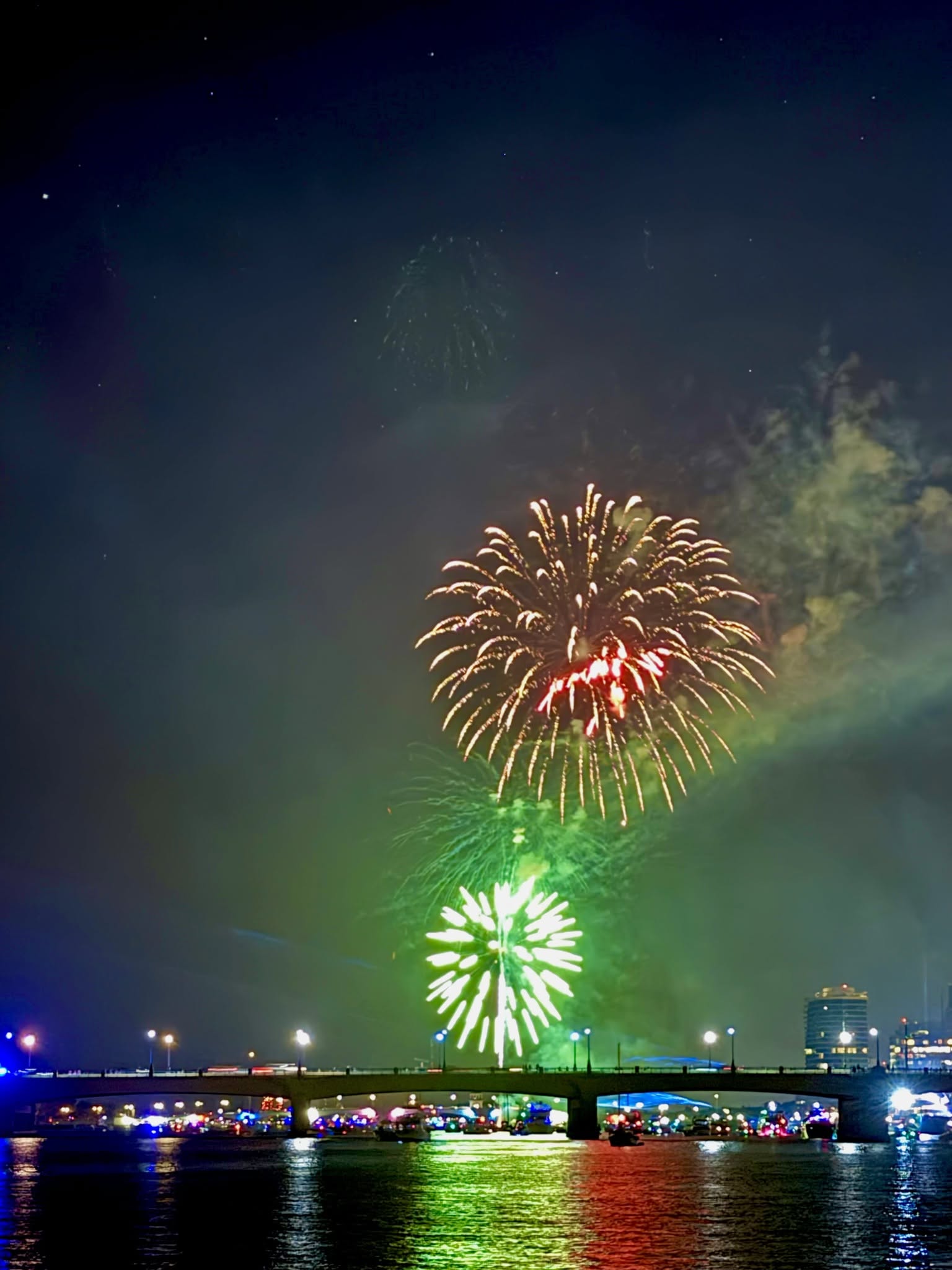 Fireworks over the water