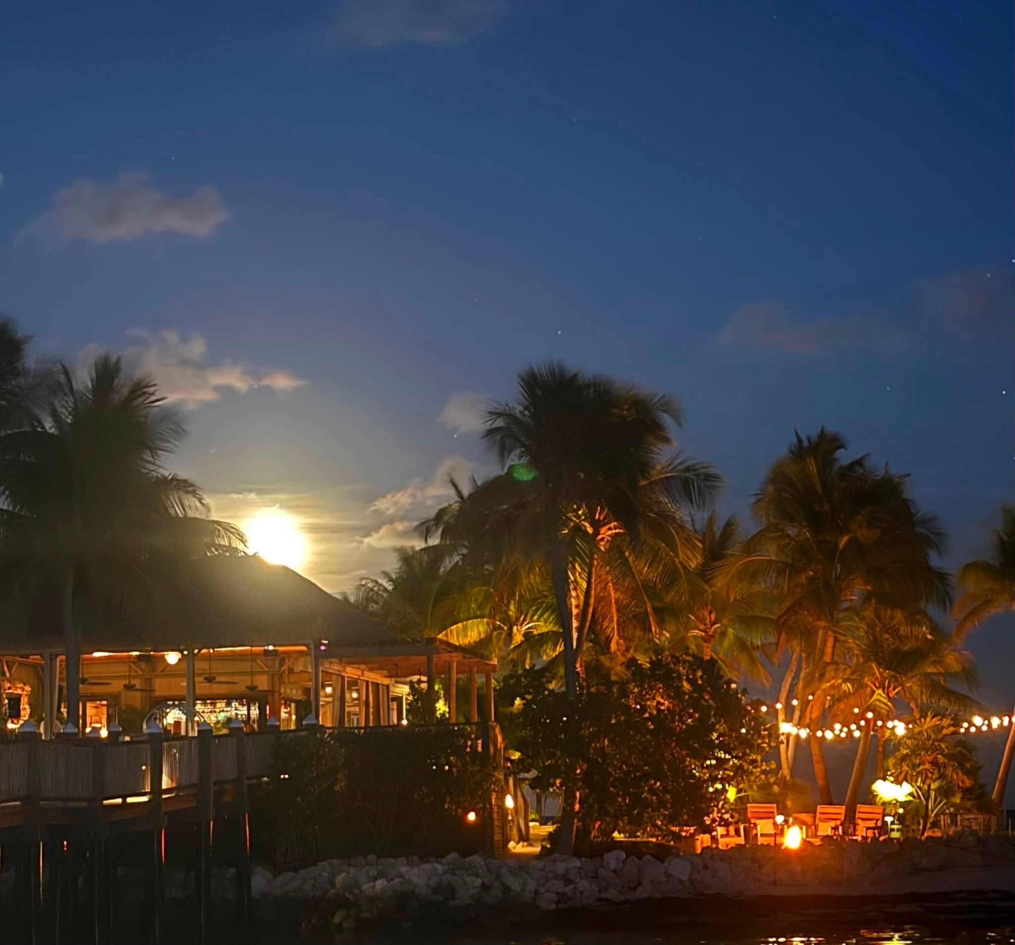 Nighttime view of Little Palm Island