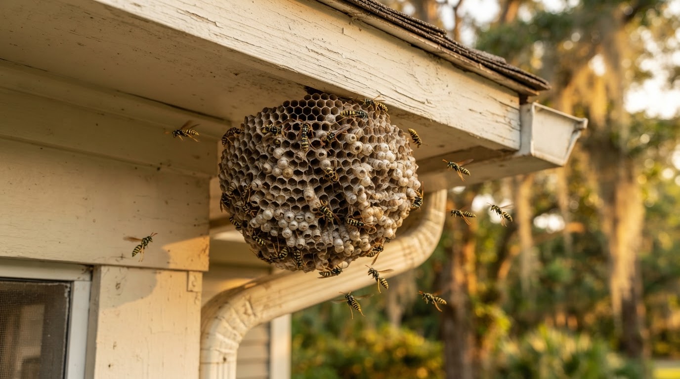 Why Wasp and Hornet Nests Are at Their Worst in August — And What Coastal Georgia Homeowners Should Do