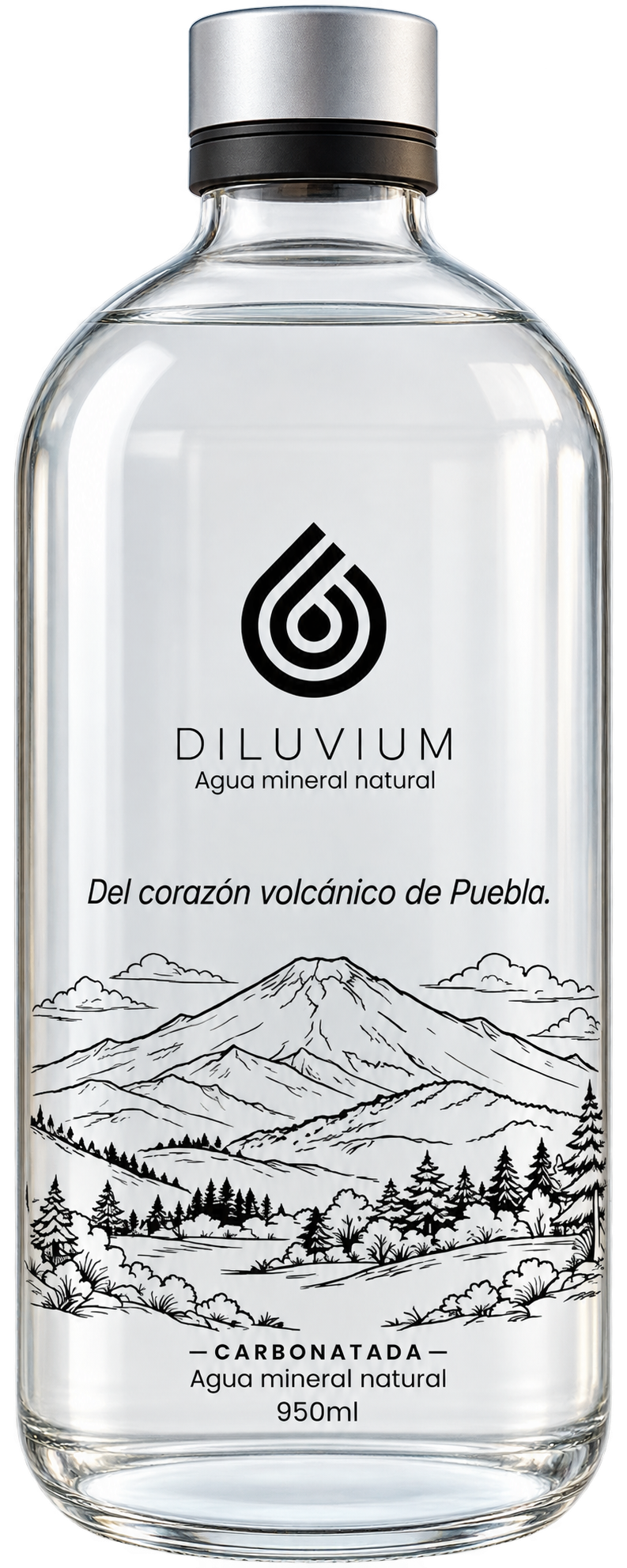Agua Mineral Carbonatada 950ml Vidrio