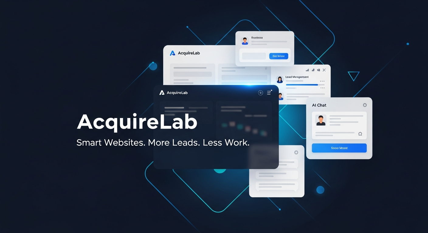 AcquireLab NDIS website dashboard preview showing participant enquiries and CRM